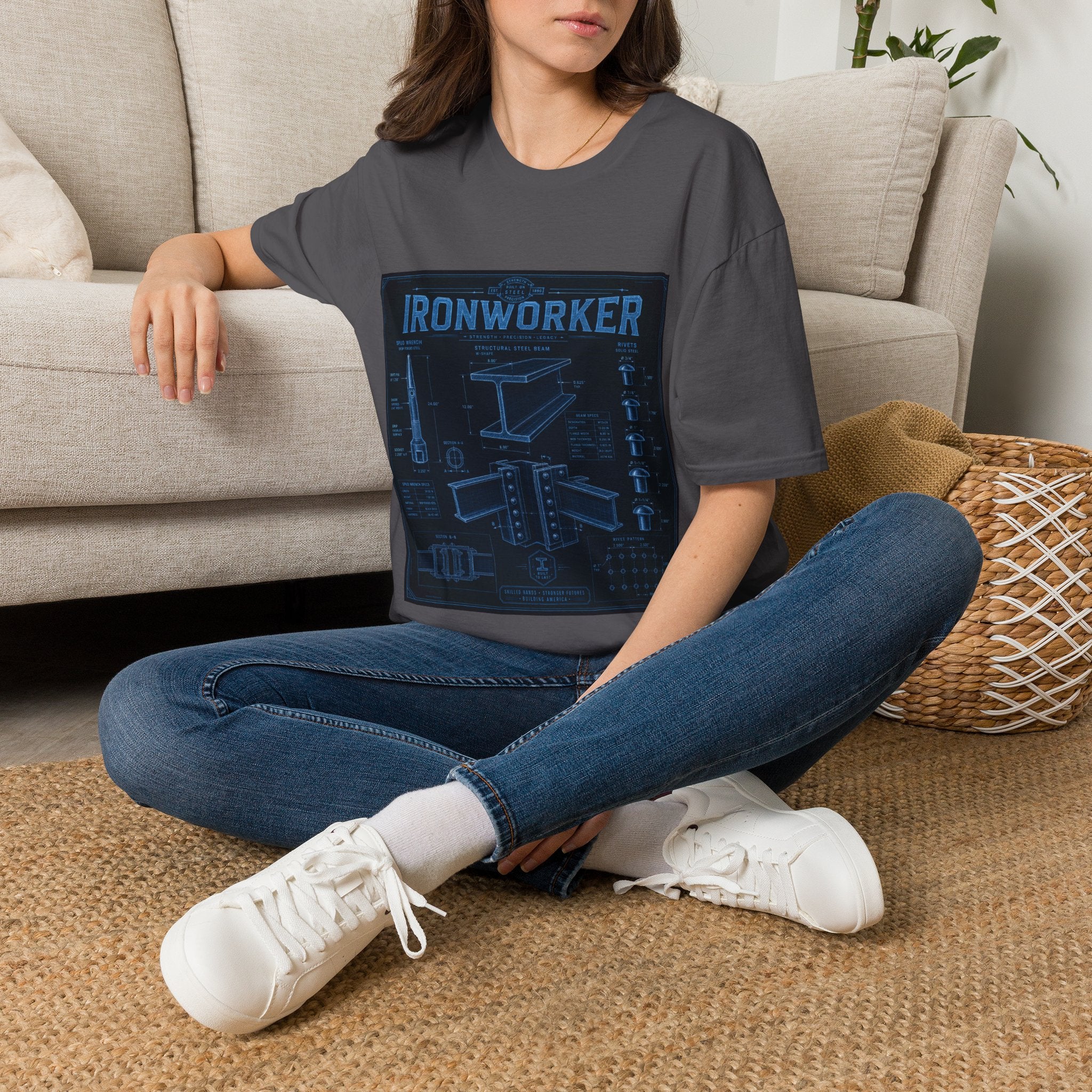 Ironworker Structural Steel Blueprint Classic Tee