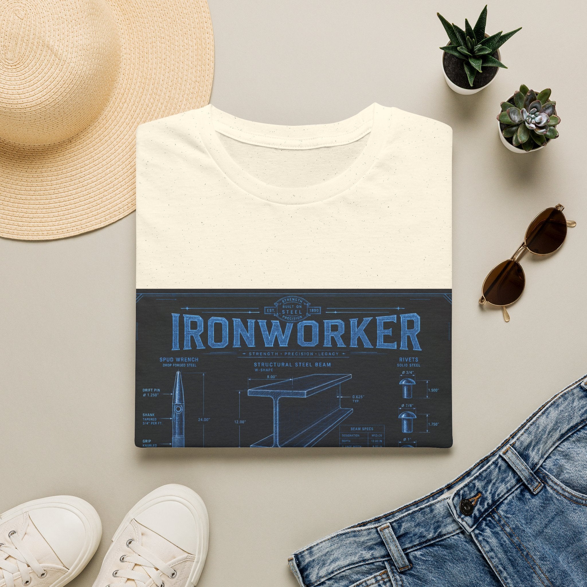 Ironworker Structural Steel Blueprint Classic Tee