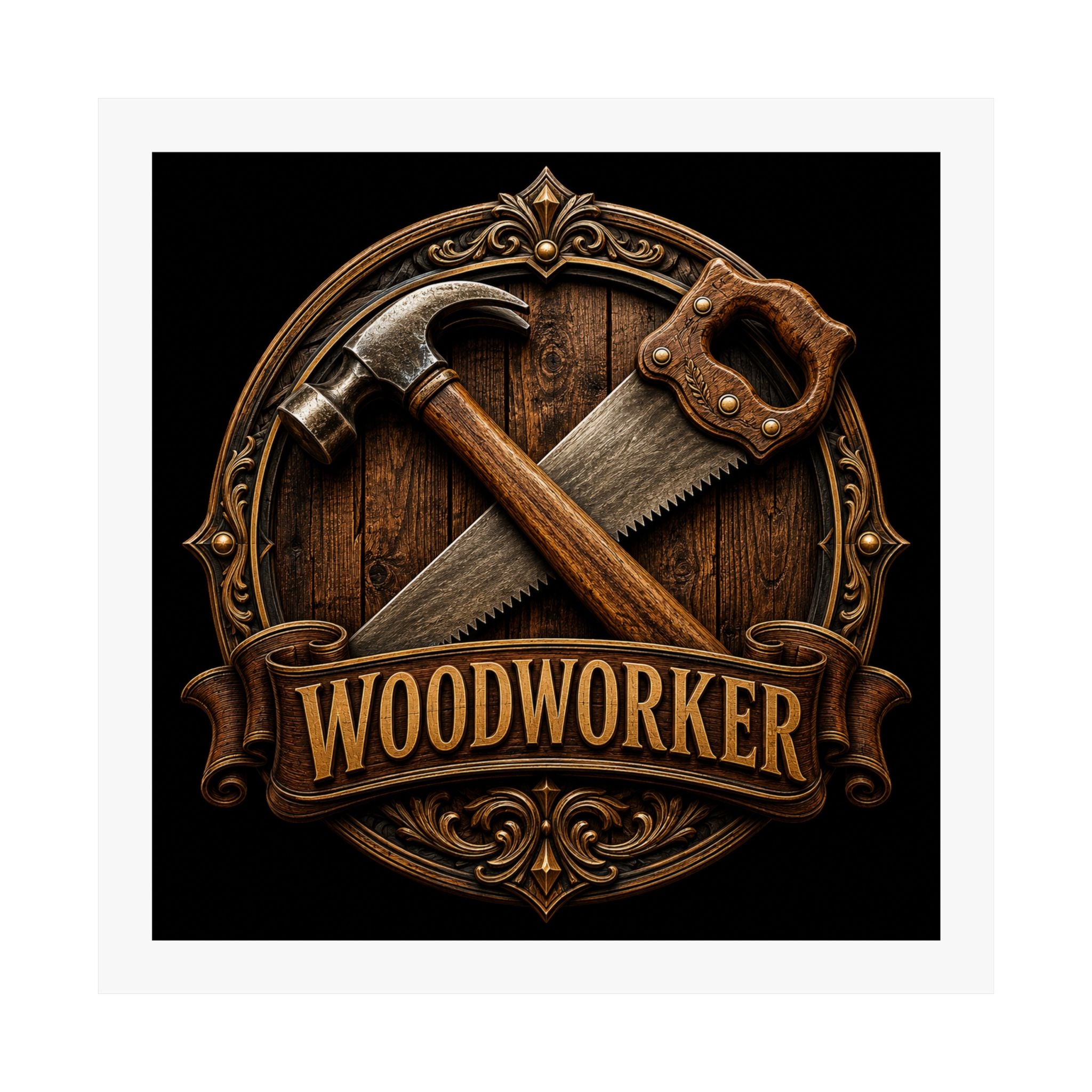 Proud Woodworker Badge Poster