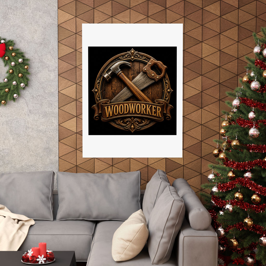 Proud Woodworker Badge Poster