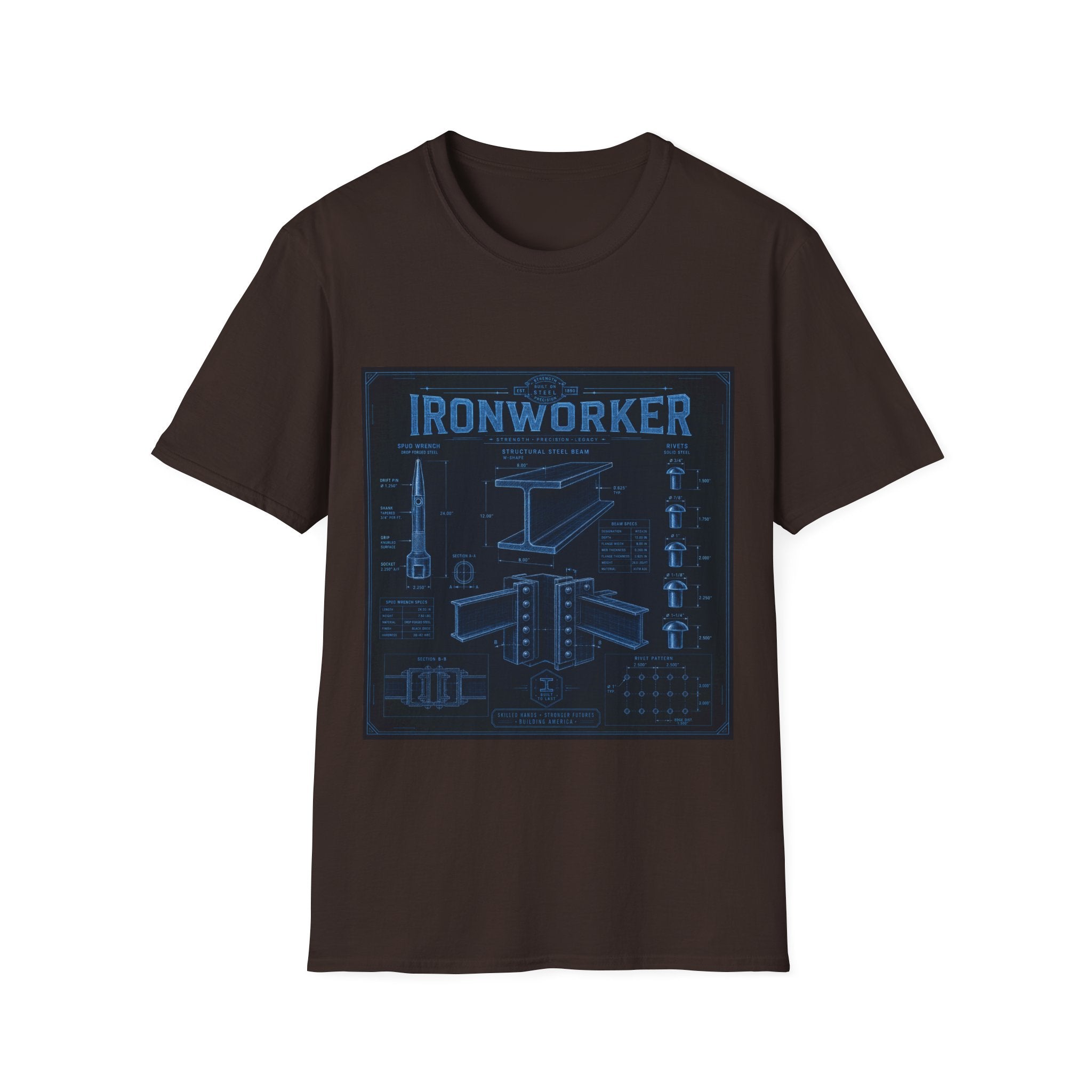 Ironworker Structural Steel Blueprint Classic Tee