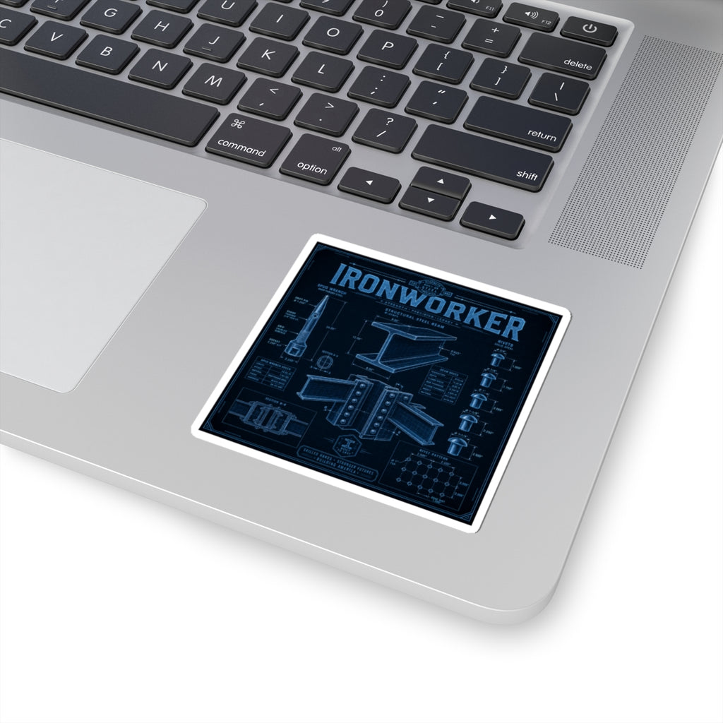 Ironworker Structural Steel Blueprint Sticker
