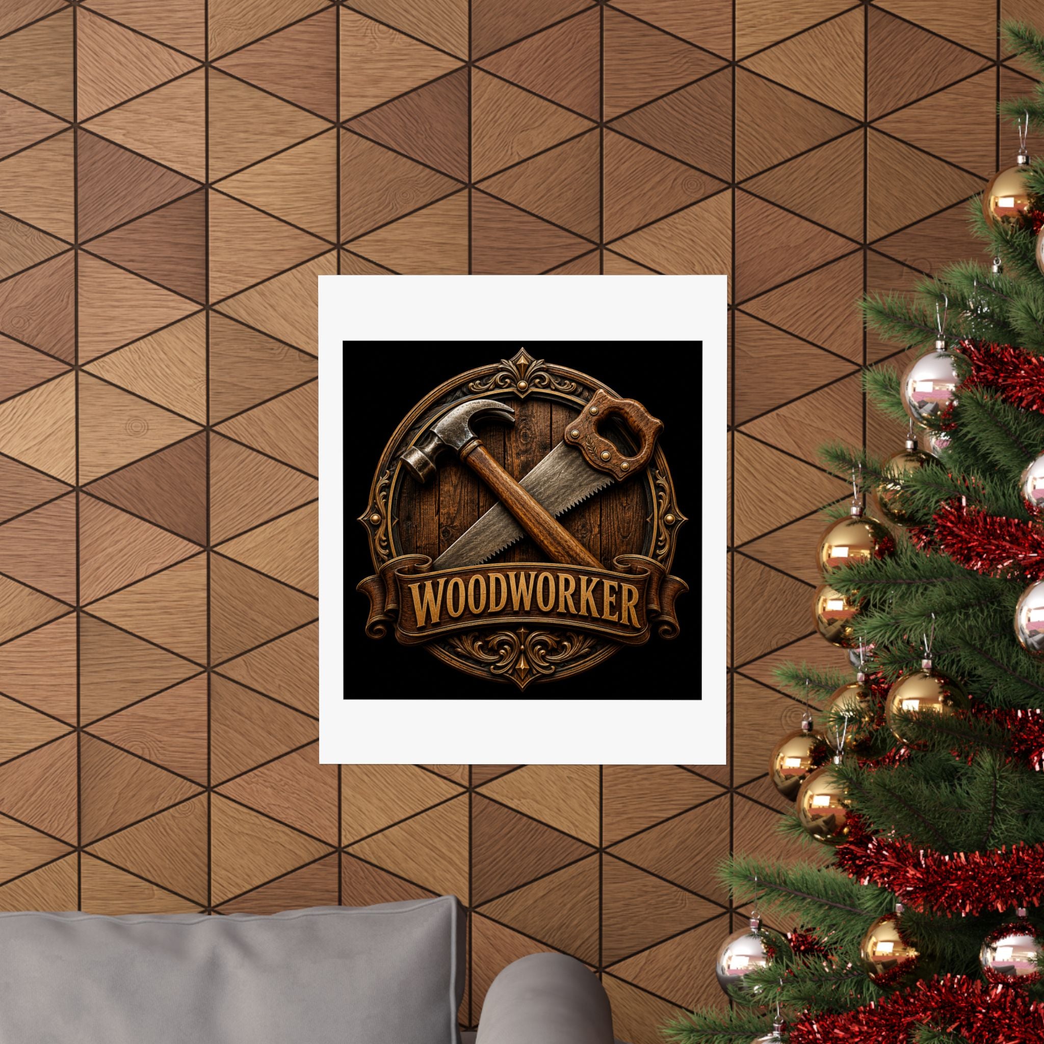 Proud Woodworker Badge Poster