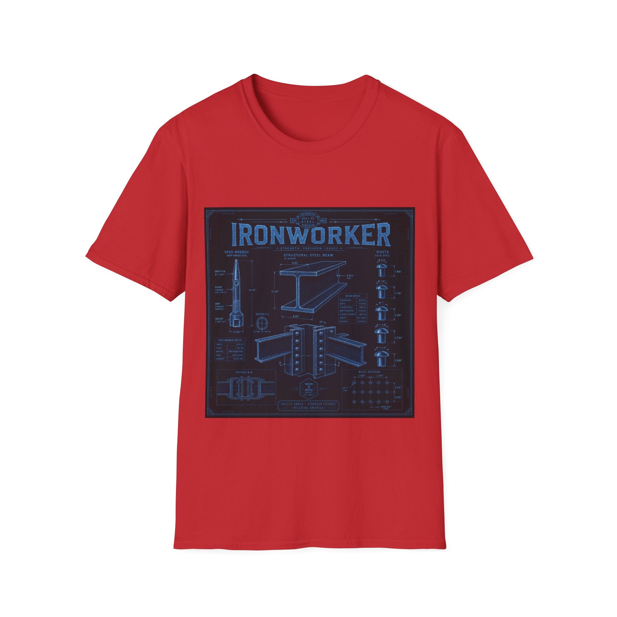 Ironworker Structural Steel Blueprint Classic Tee