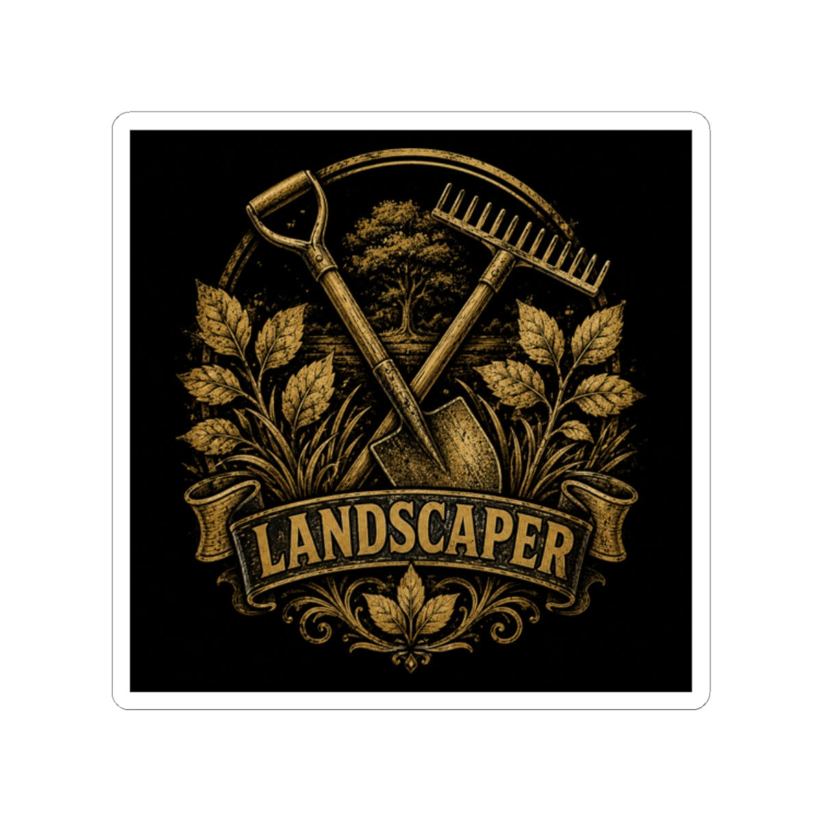 Proud Landscaper Badge Sticker