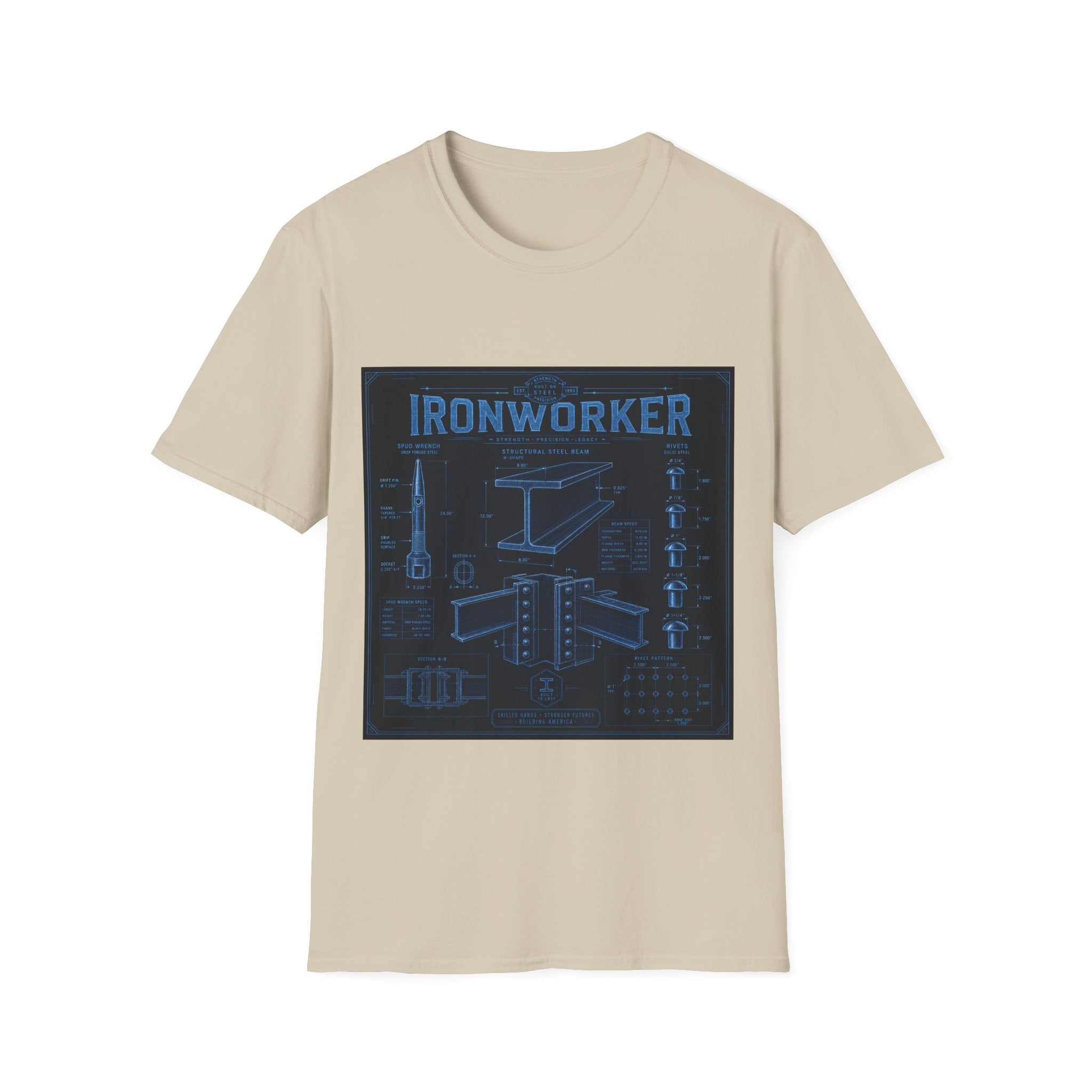 Ironworker Structural Steel Blueprint Classic Tee