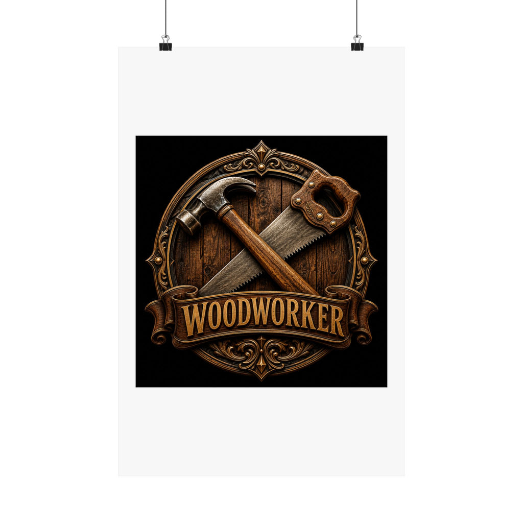 Proud Woodworker Badge Poster