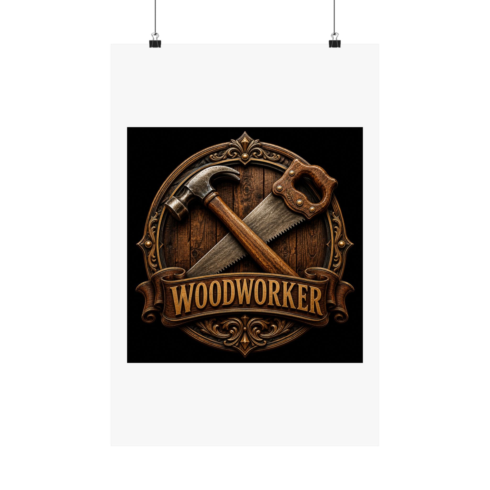 Proud Woodworker Badge Poster