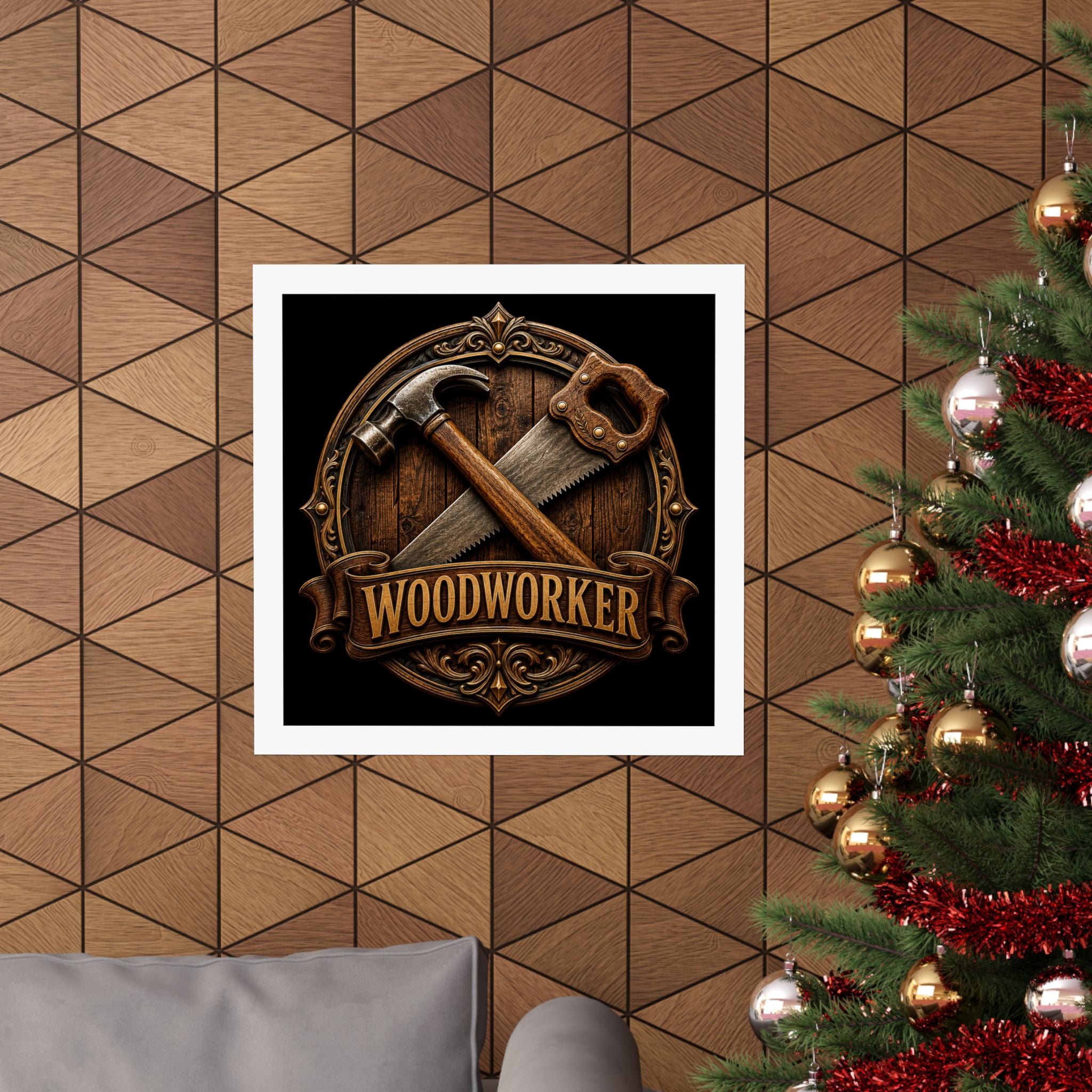 Proud Woodworker Badge Poster