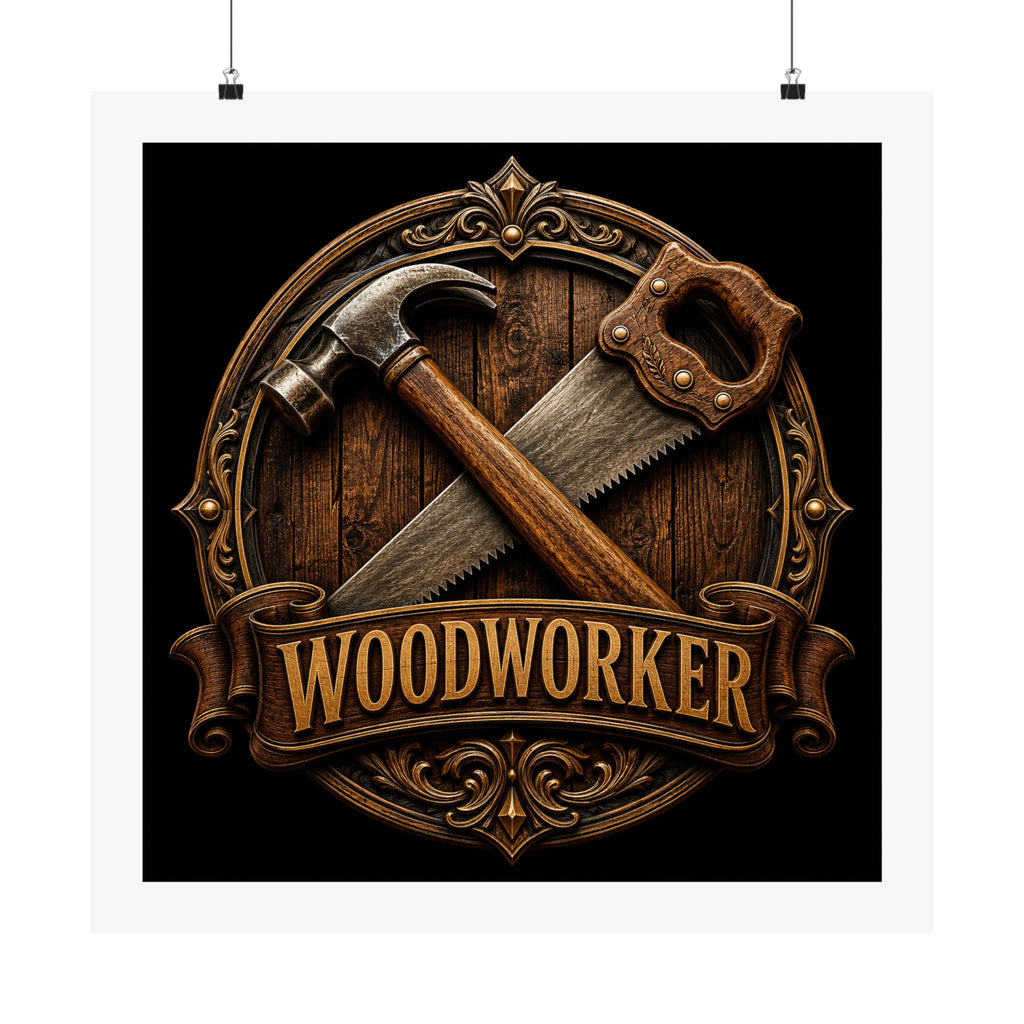 Proud Woodworker Badge Poster
