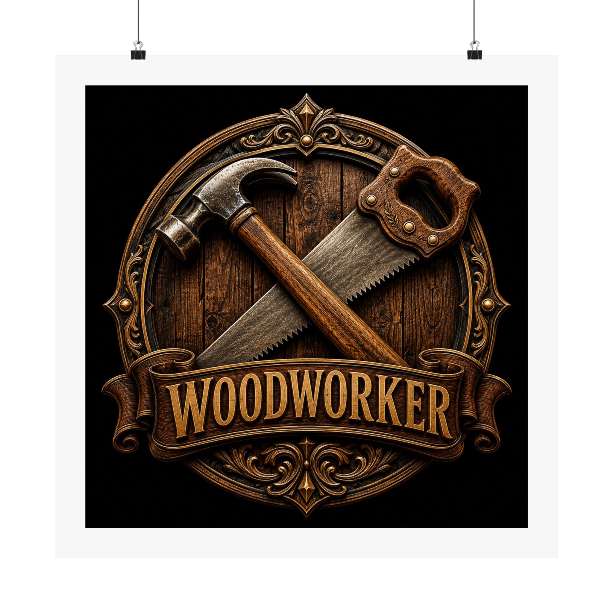 Proud Woodworker Badge Poster