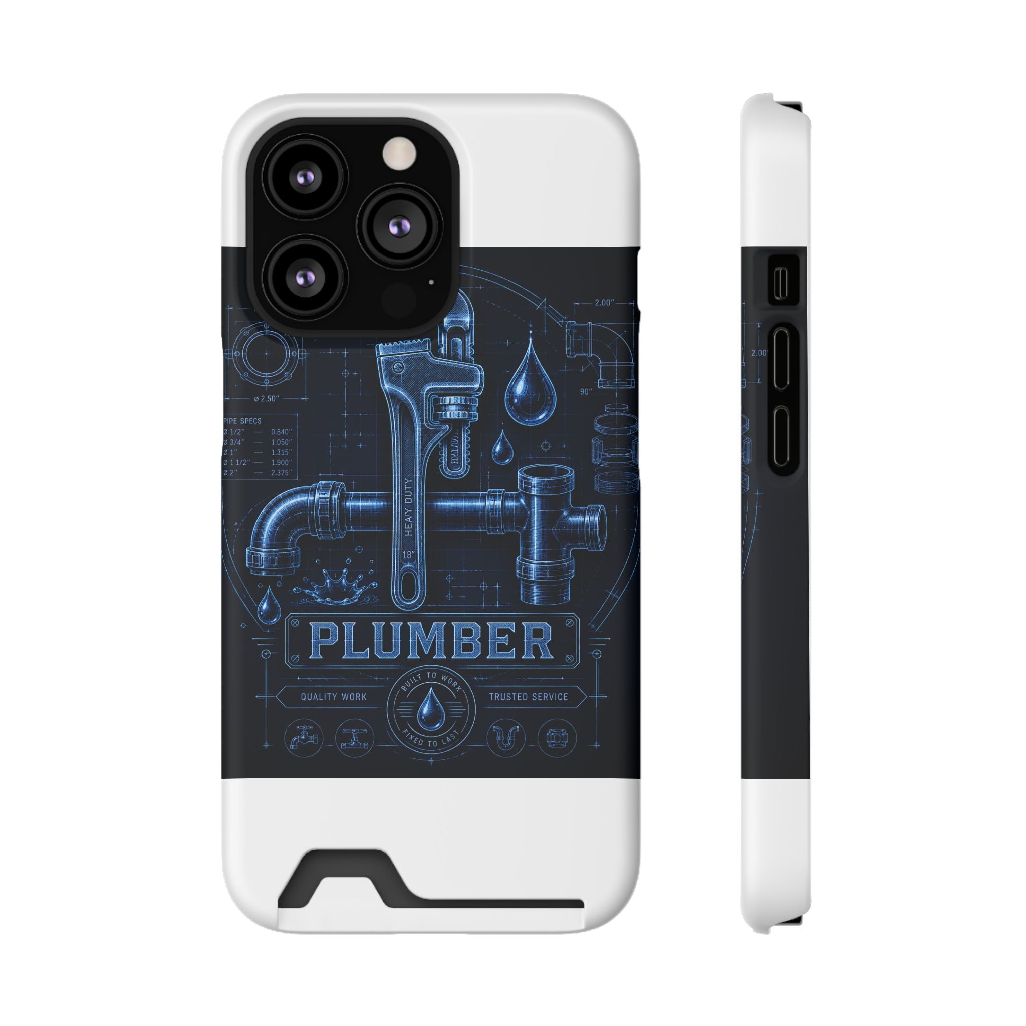 Proud Plumber Blueprint Phone Case