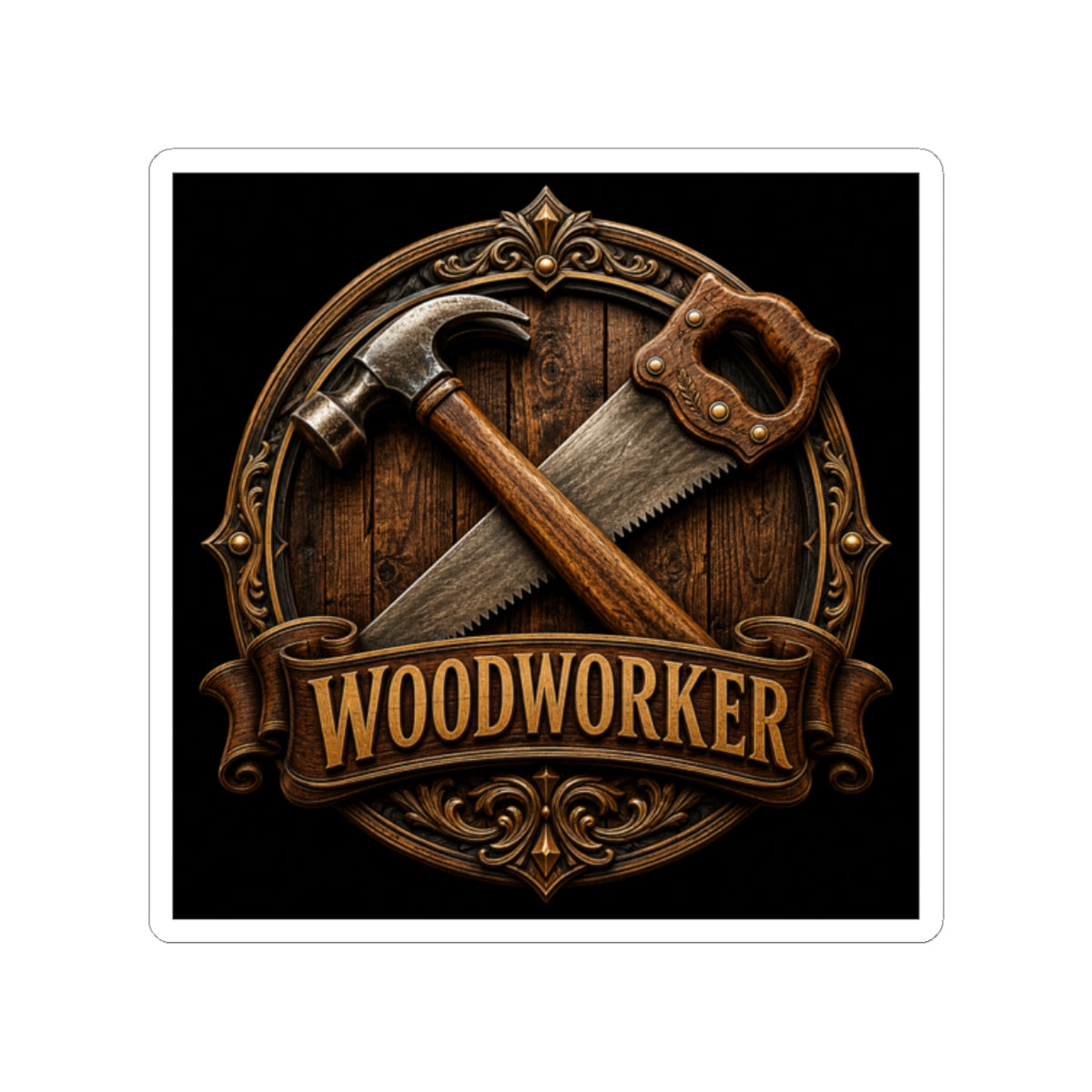 Proud Woodworker Badge Sticker