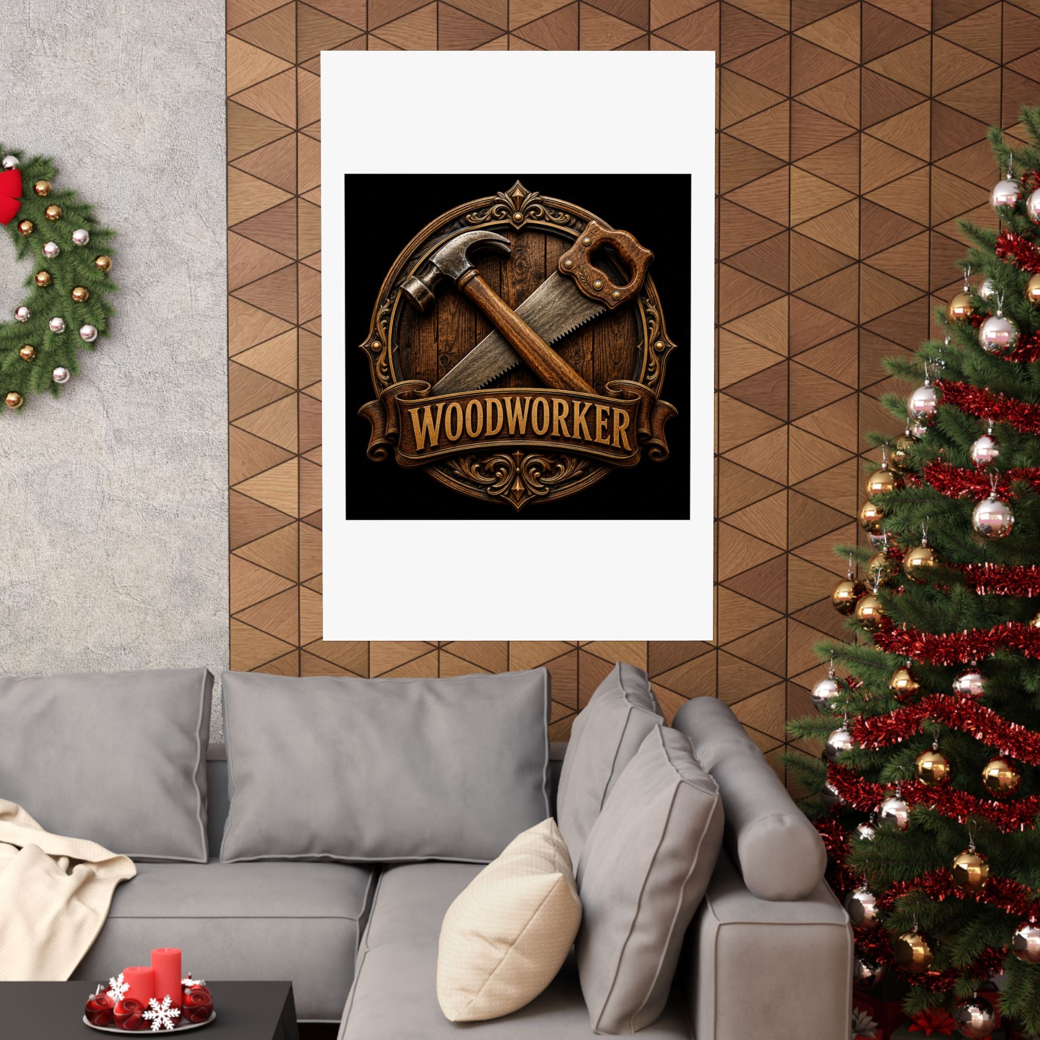 Proud Woodworker Badge Poster