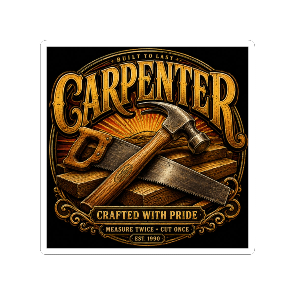 Carpenter Crafted With Pride Sticker