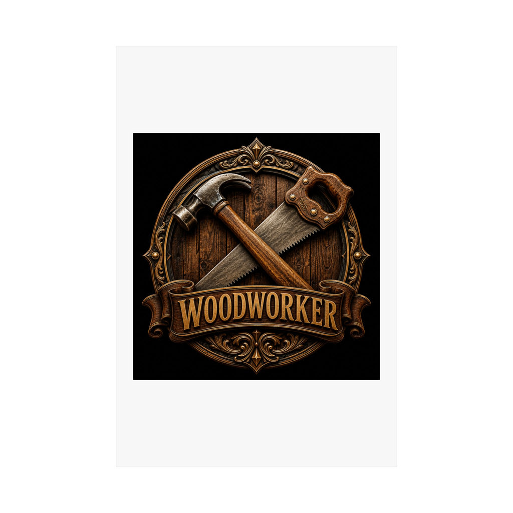 Proud Woodworker Badge Poster