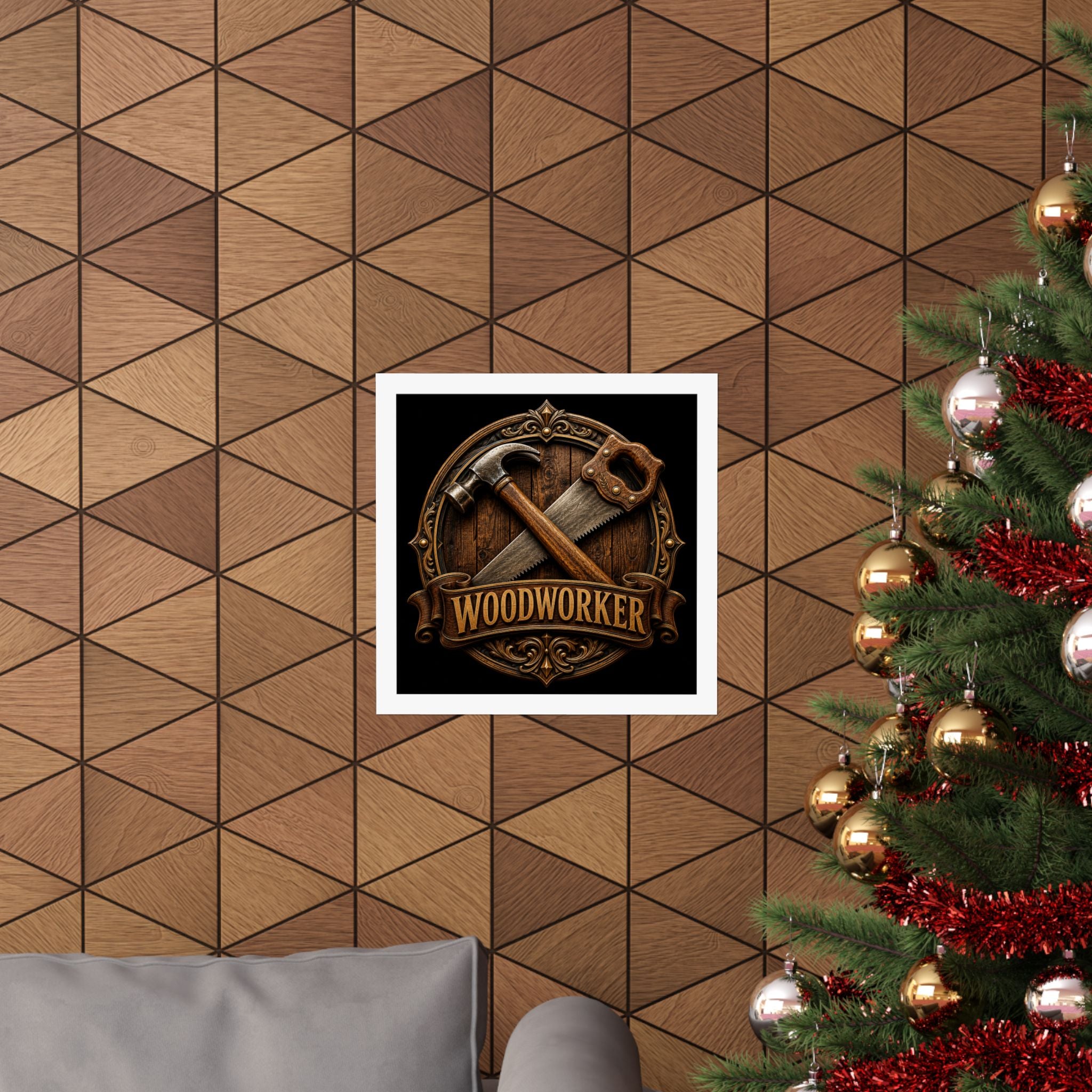 Proud Woodworker Badge Poster