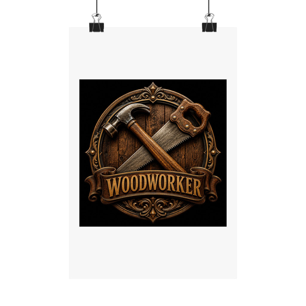 Proud Woodworker Badge Poster