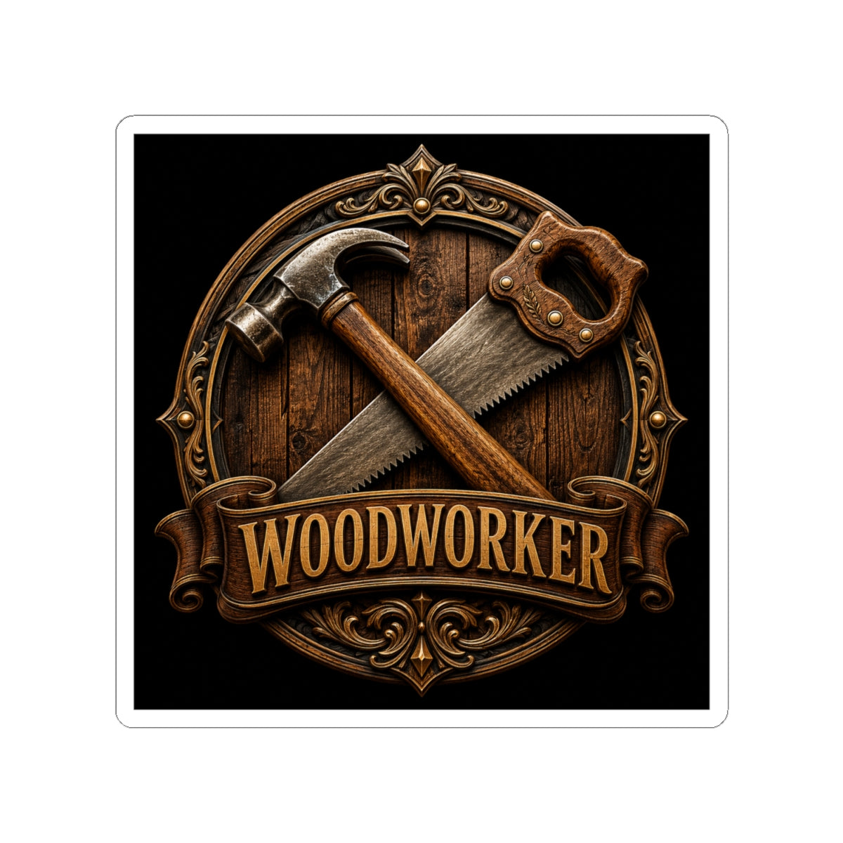 Proud Woodworker Badge Sticker