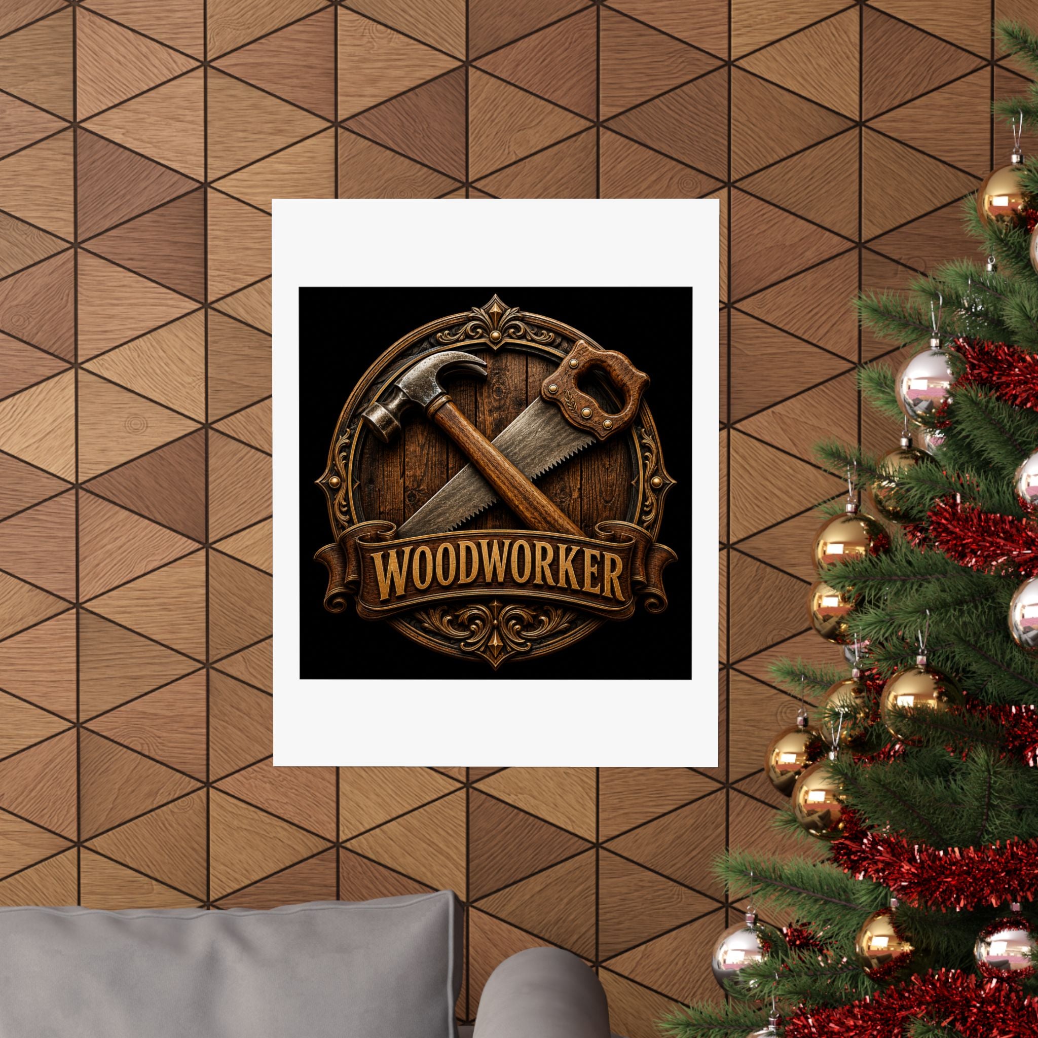 Proud Woodworker Badge Poster