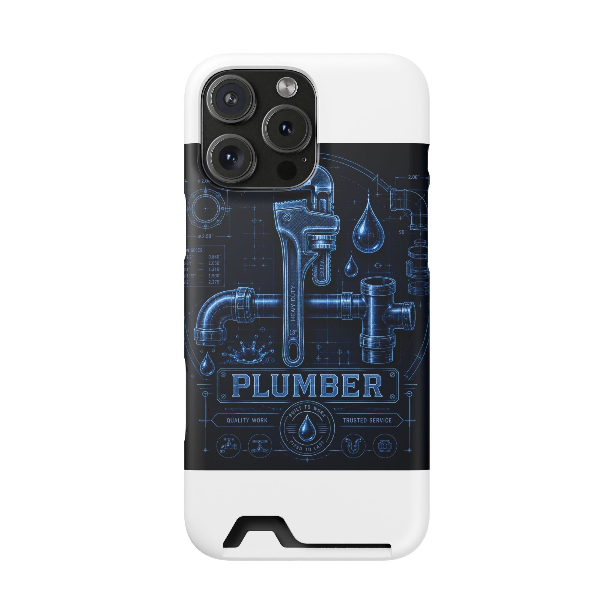 Proud Plumber Blueprint Phone Case