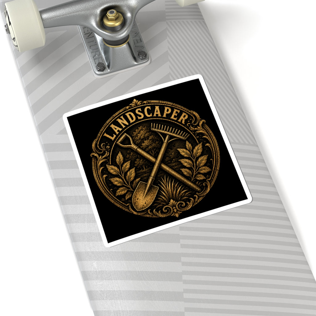 Golden Landscaper Emblem Sticker
