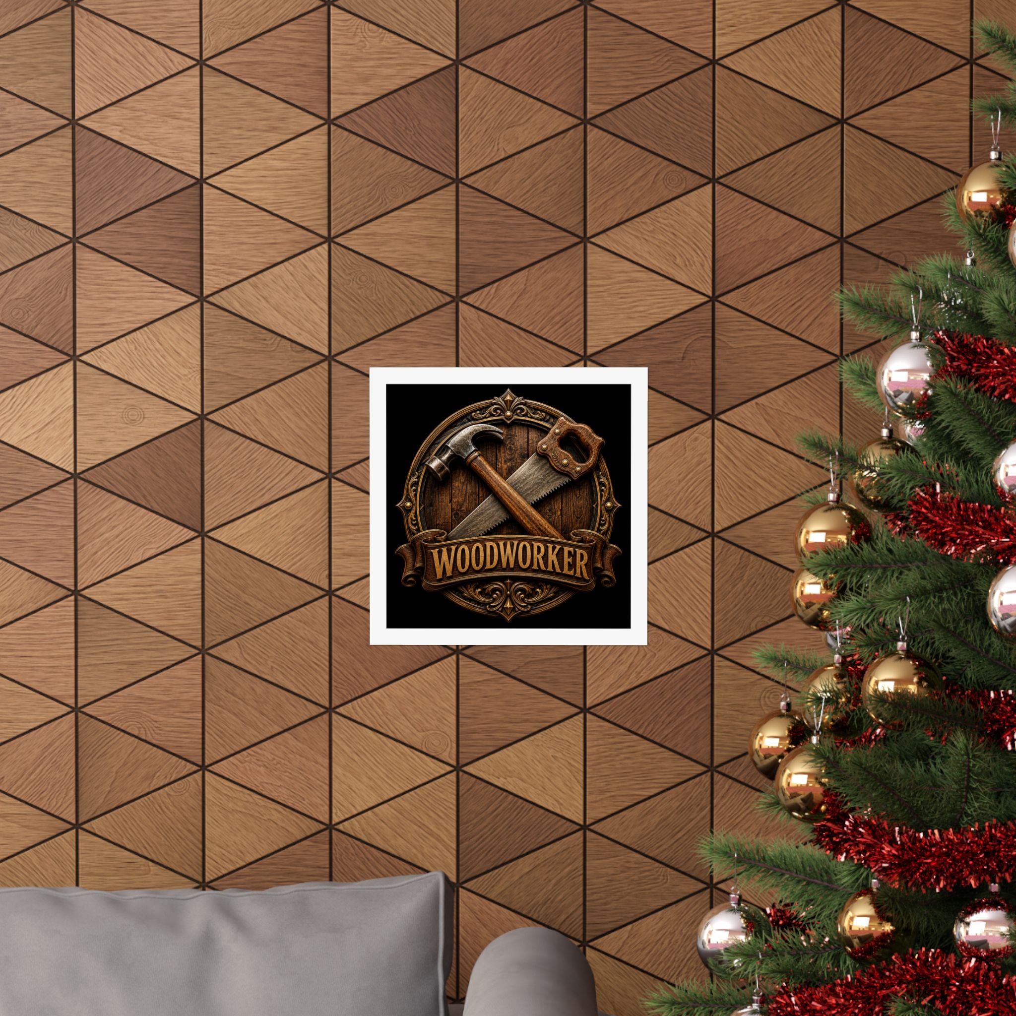 Proud Woodworker Badge Poster