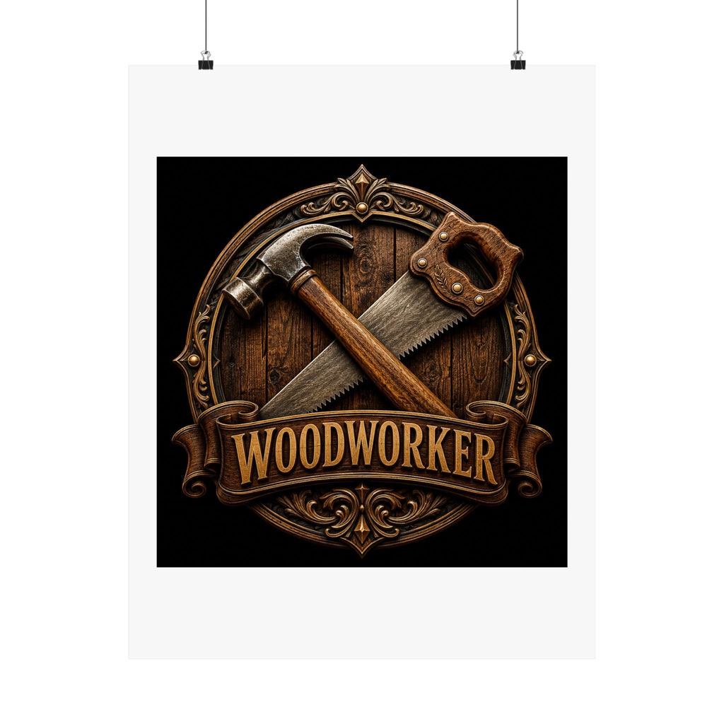 Proud Woodworker Badge Poster