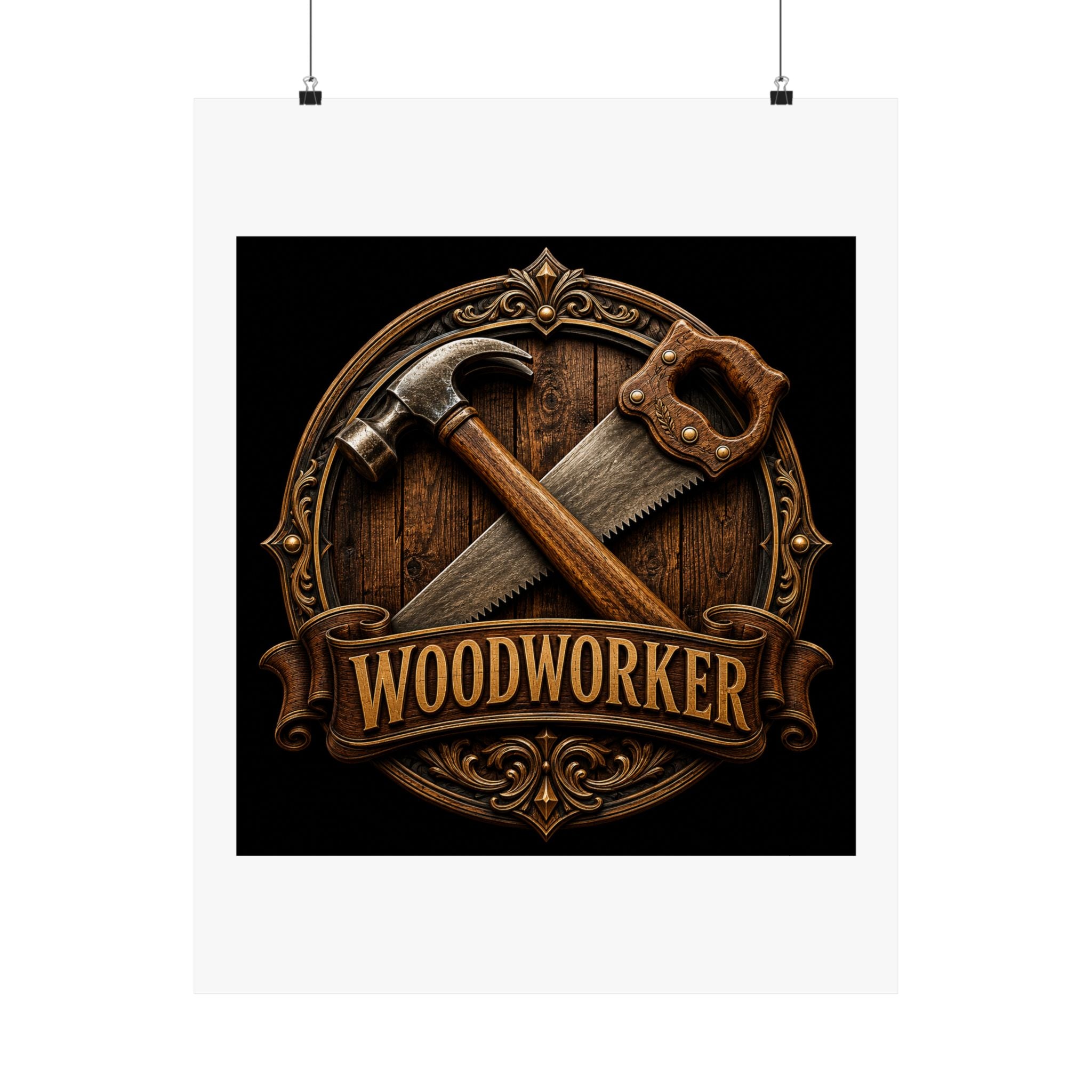 Proud Woodworker Badge Poster