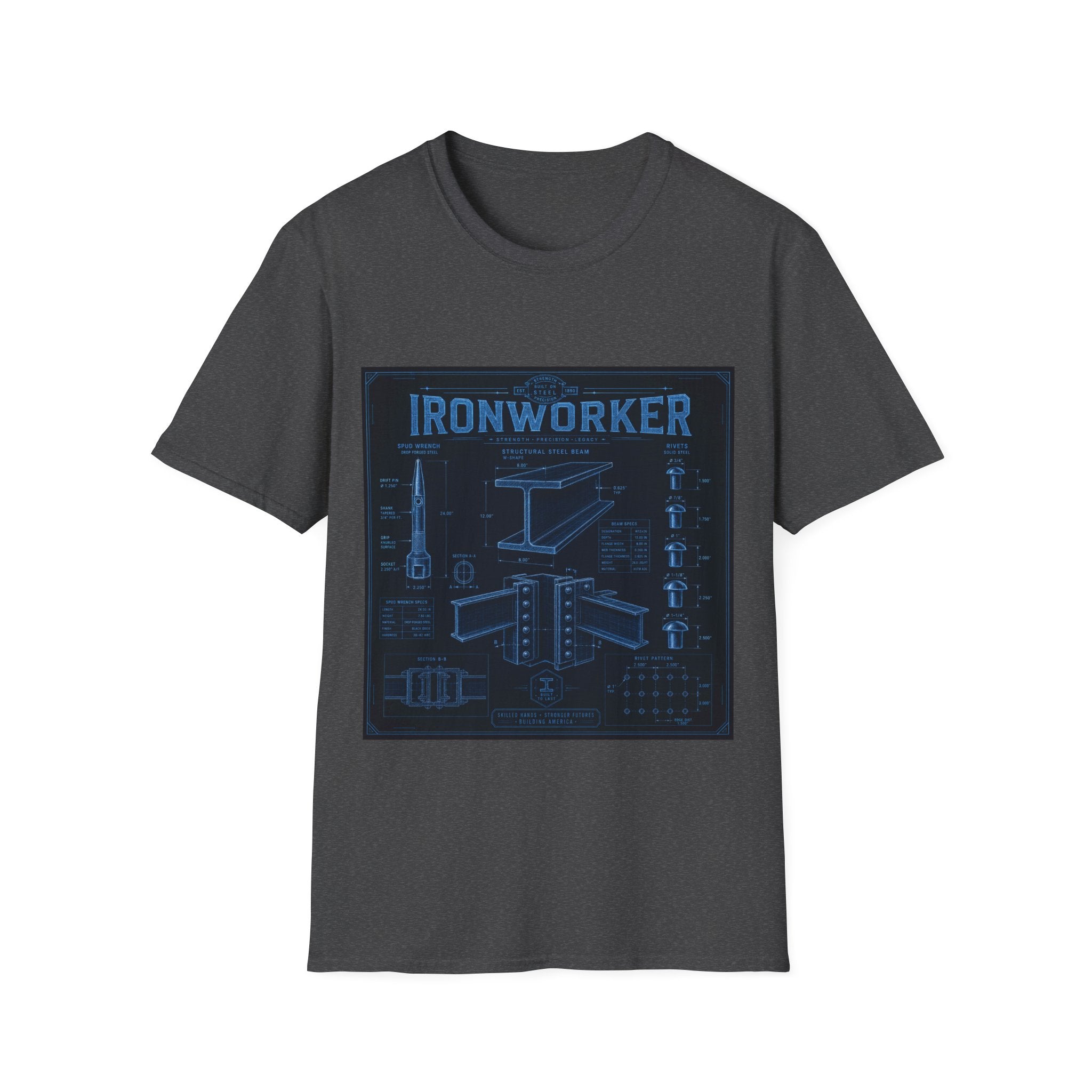 Ironworker Structural Steel Blueprint Classic Tee